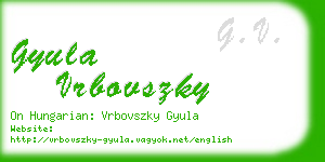 gyula vrbovszky business card